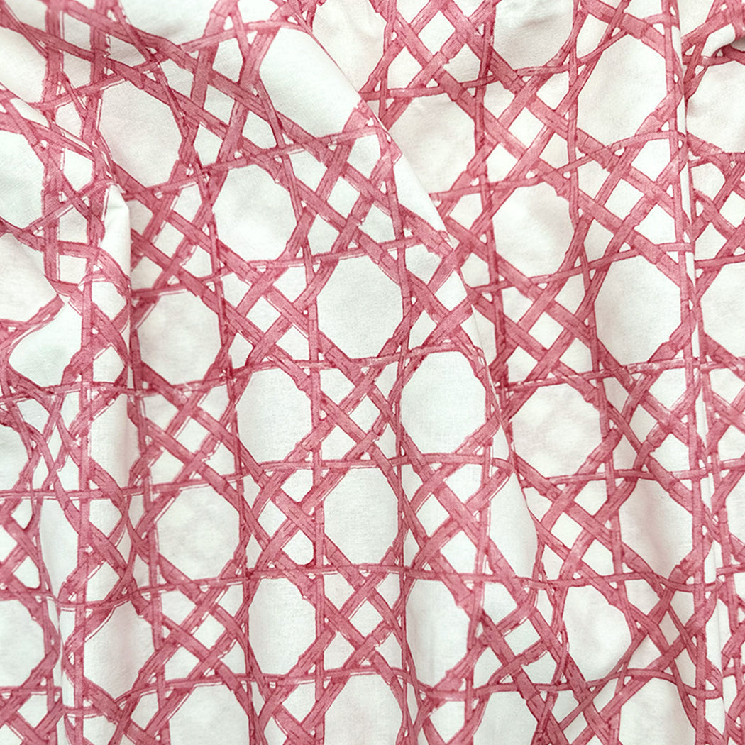 Bamboo pink trellis tablecloth