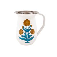 Marigold Poppy Hand-painted Enamelware Pitcher