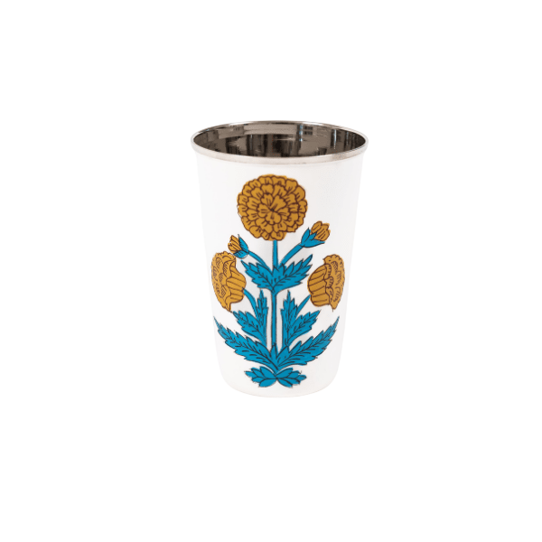 Marigold Poppy Tall Enamelware Tumblers - Set of 4