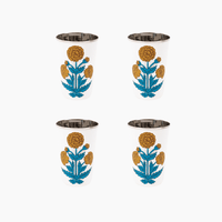 Marigold Poppy Tall Enamelware Tumblers - Set of 4