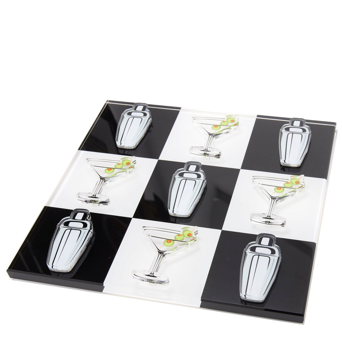 Martini Glass & Shaker Acrylic Tic Tac Toe
