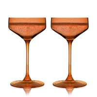 Reserve Nouveau Crystal Coupe Glasses in Amber Set of 2