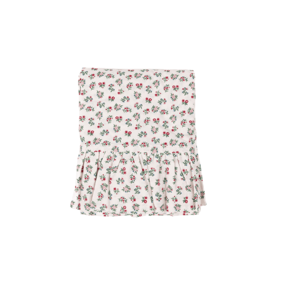 Mildred Floral Cream Rectangle Ruffled Tablecloth