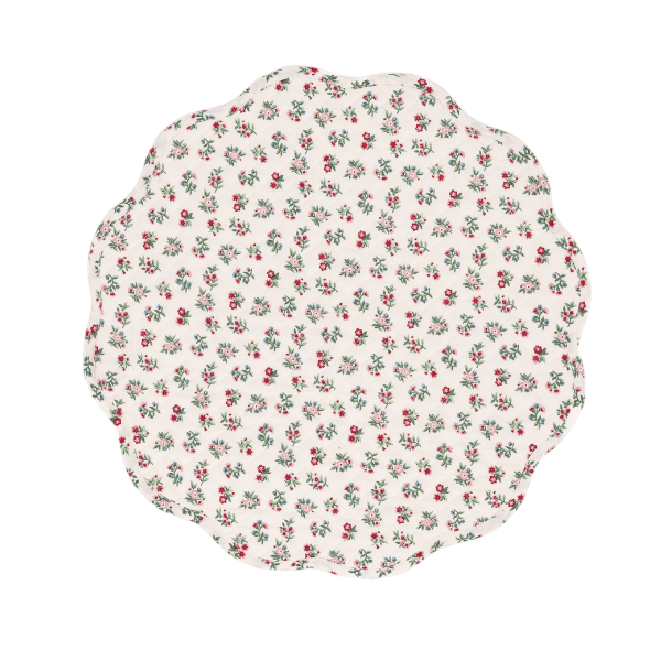 Mildred Floral Cream Round Scalloped Placemat