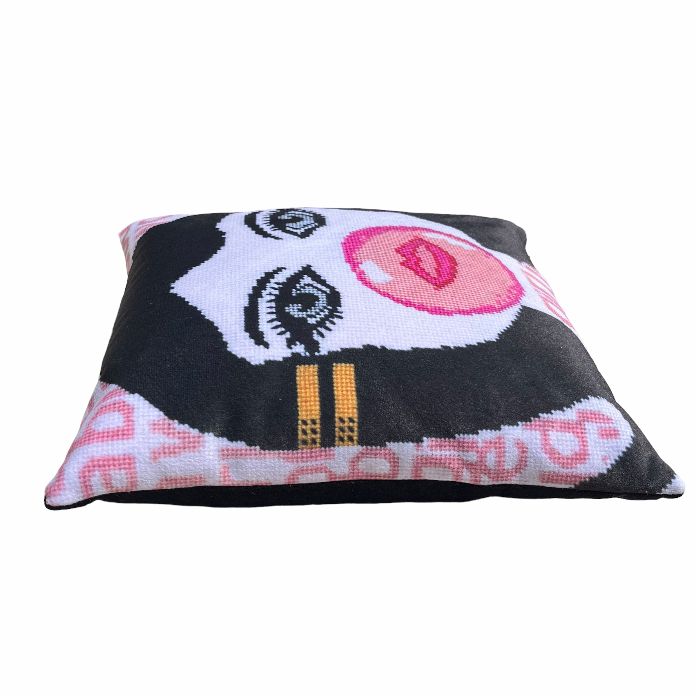 Bubble Girl In A Bubblegum World - Velvet Pillow