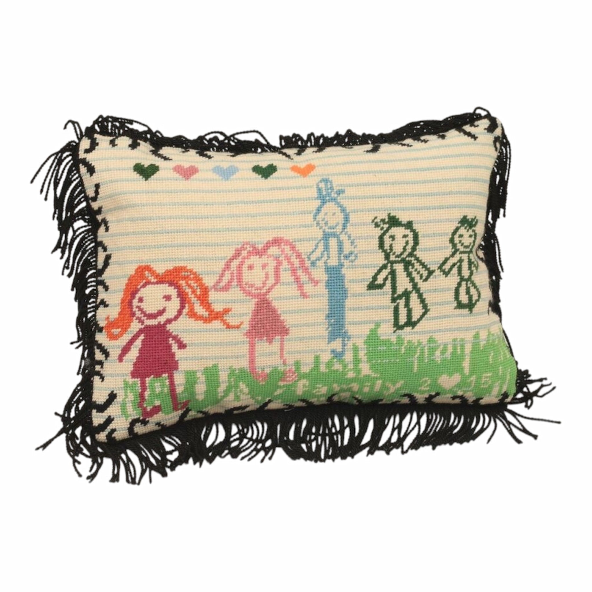 Custom Needlepoint Pillow - Child's Art