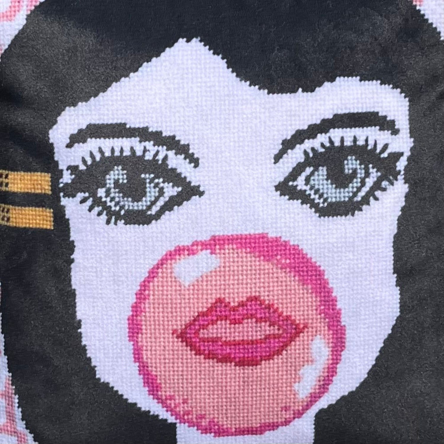 Bubble Girl In A Bubblegum World - Velvet Pillow