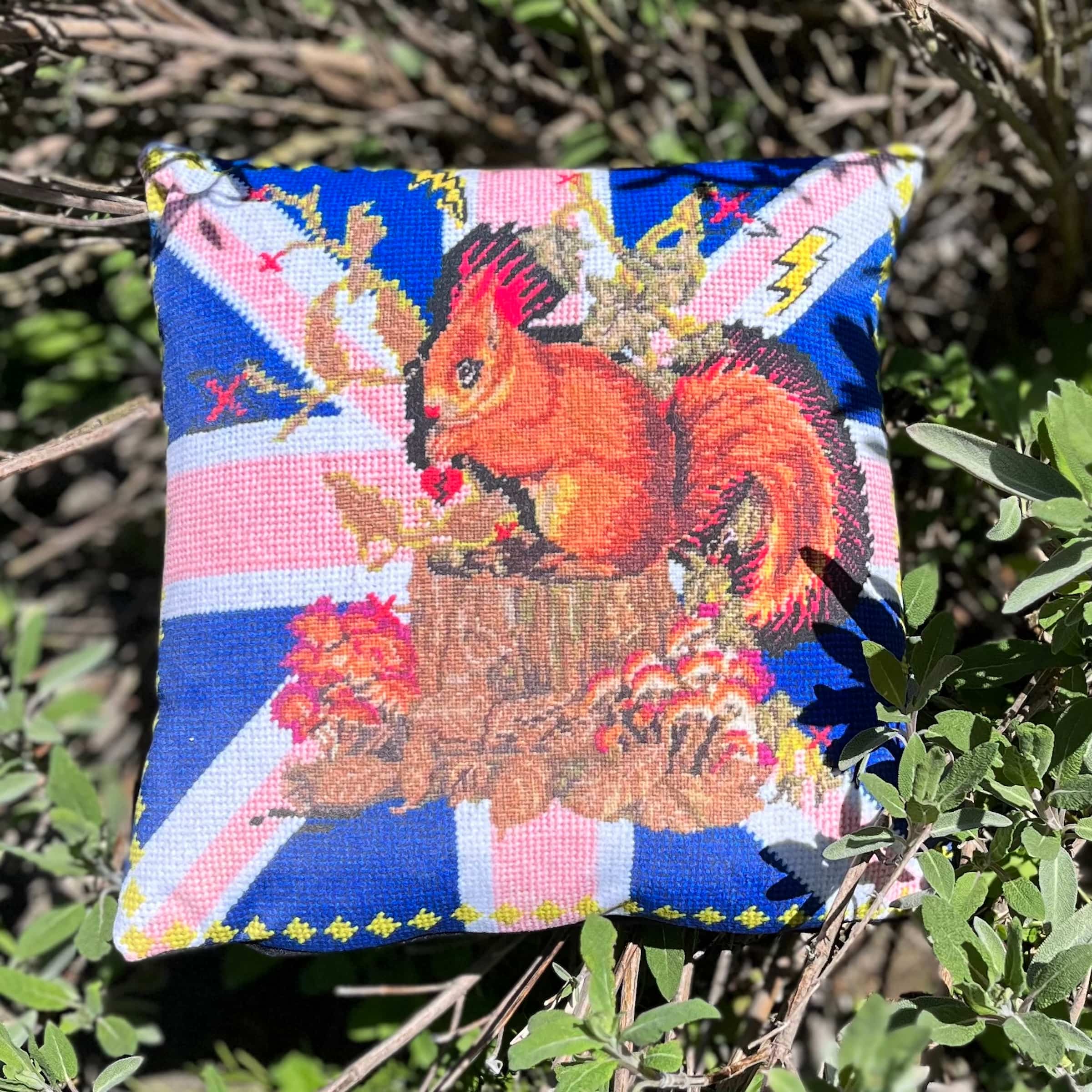 Punk Squirrel - Velvet Pillow