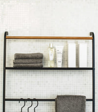 Leaning Storage Ladder With Shelf (63" H)  - Steel