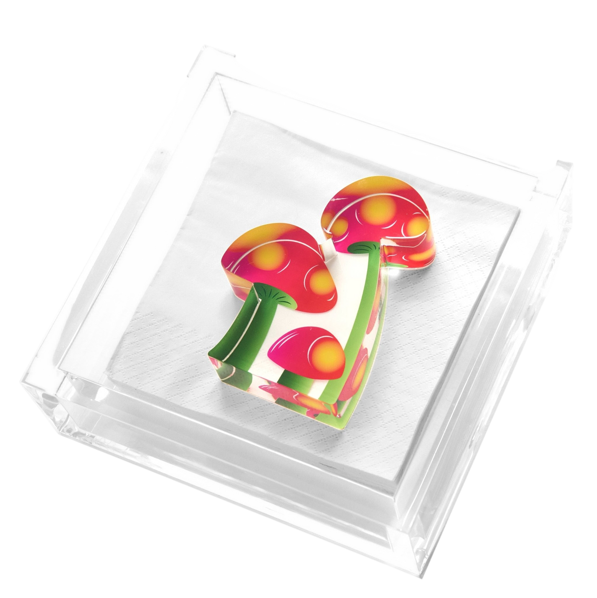 Mushroom Acrylic Cocktail Napkin Holder