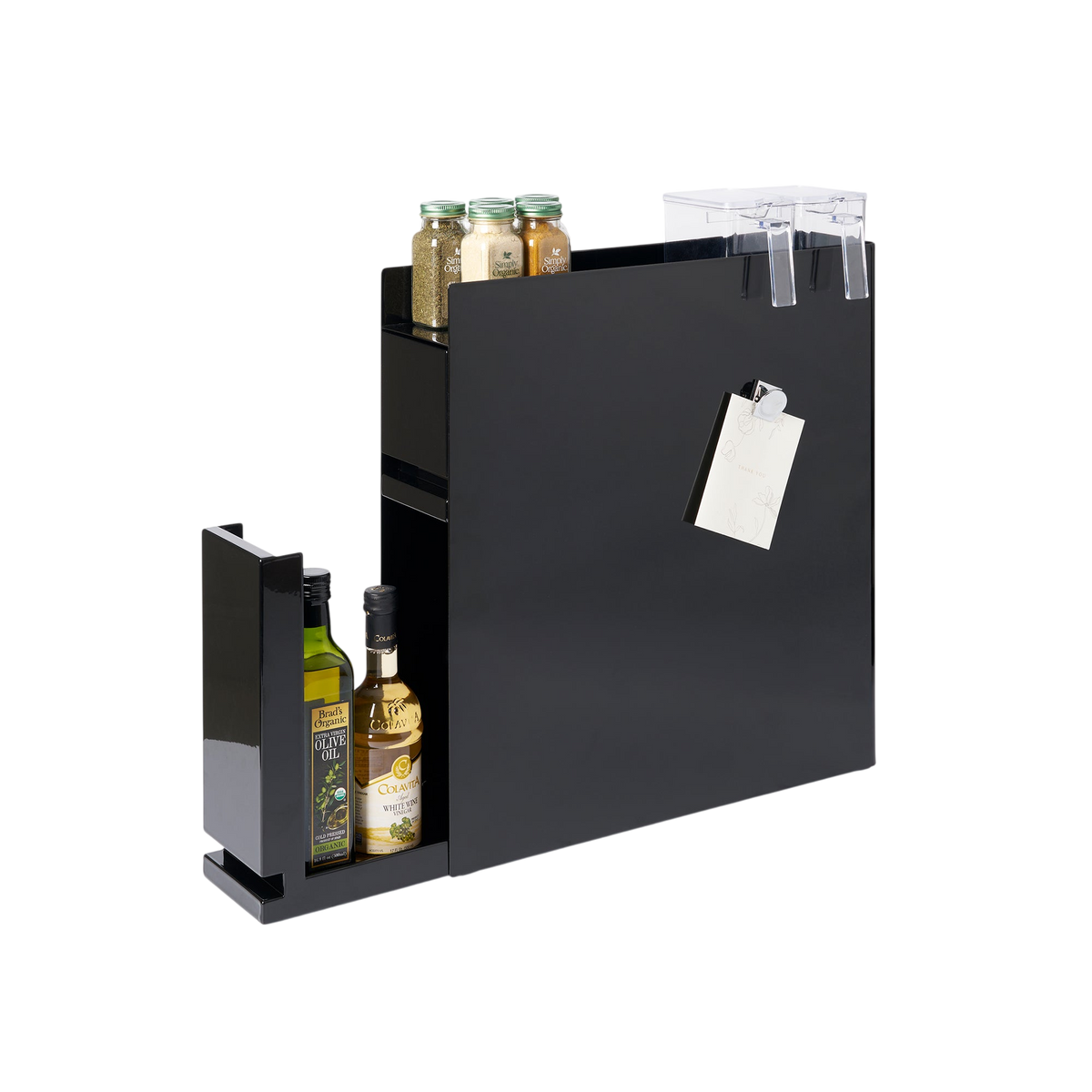 Two-Tier Sliding Drawer Seasoning Rack - Steel