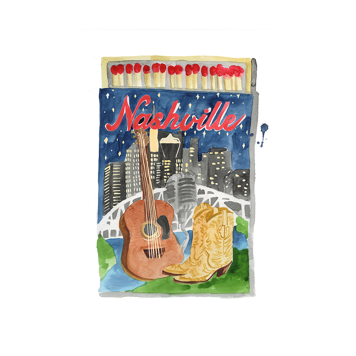 Nashville Matchbook Art Print