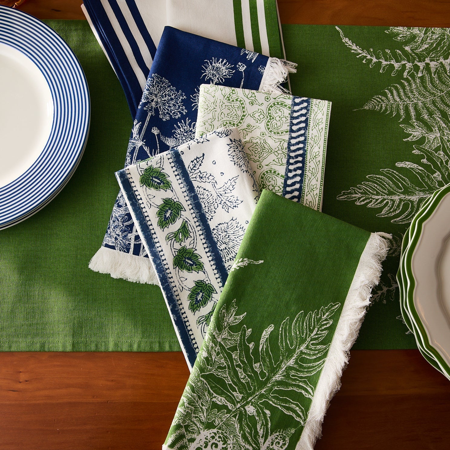 Block Island Block Print Dinner Napkins