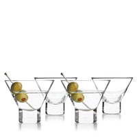 Raye Heavy Base Crystal Stemless Martini Glasses Set of 4