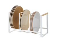 Vertical Plate Organizer - Steel + Wood
