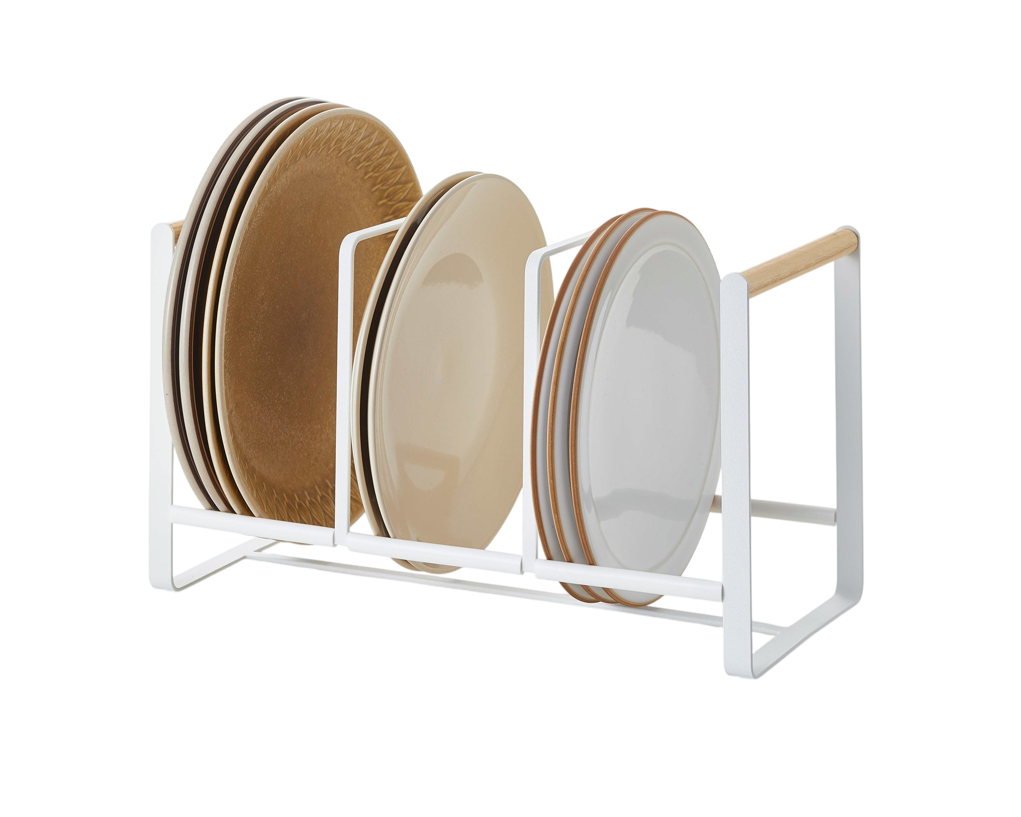 Vertical Plate Organizer - Steel + Wood