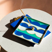 OCTAEVO Riviera Wave Ceramic Tray - Blue