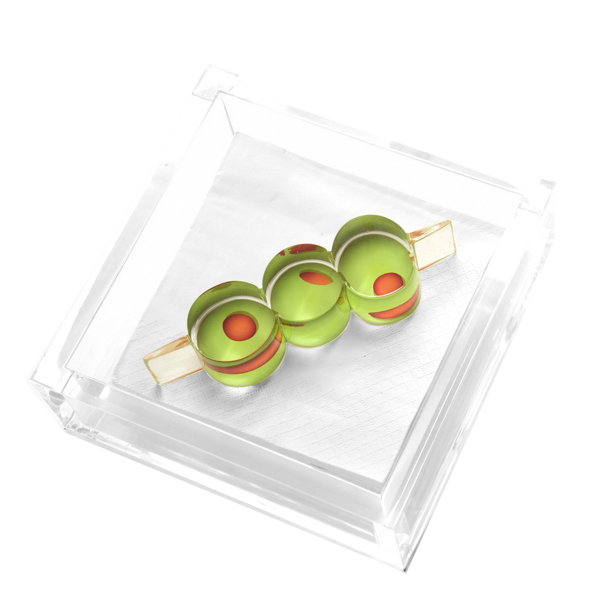 Olives Acrylic Cocktail Napkin Holder