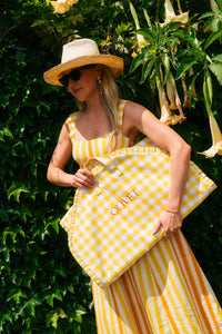Classic Bag Pleats in Yellow Check (Gingham Collection)