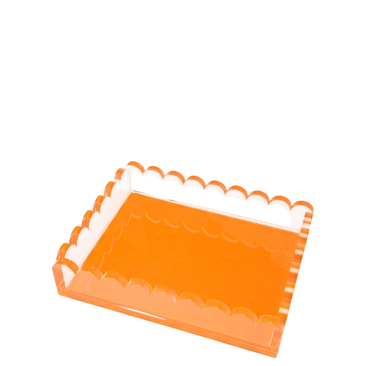 Orange Acrylic Scallop Tray