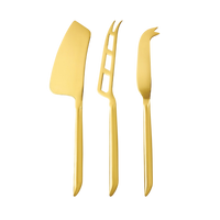 Cheese Knives in Gold Set of 3