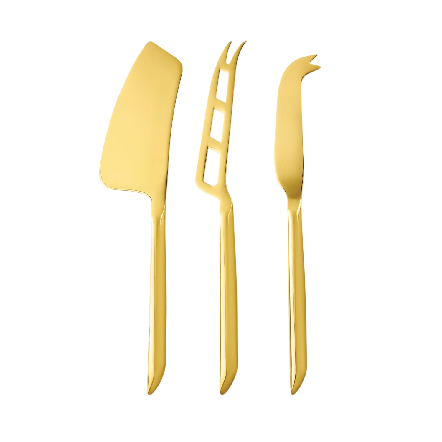 Cheese Knives in Gold Set of 3