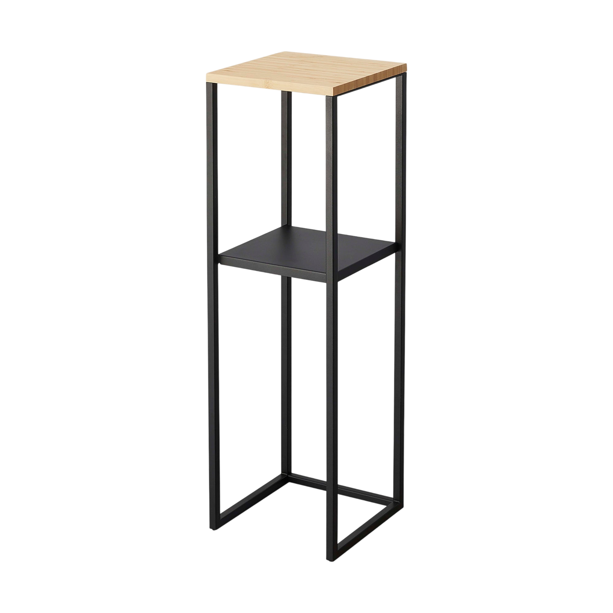 Two-Tier Display & Storage Shelf (31.5" H)  - Steel + Wood