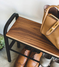Shoe Organizer & Bench (18" H)  - Steel + Wood