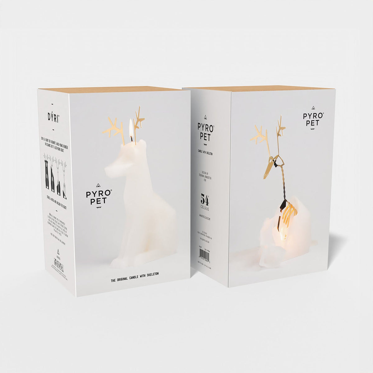 PyroPet Dyri Reindeer Candle - White