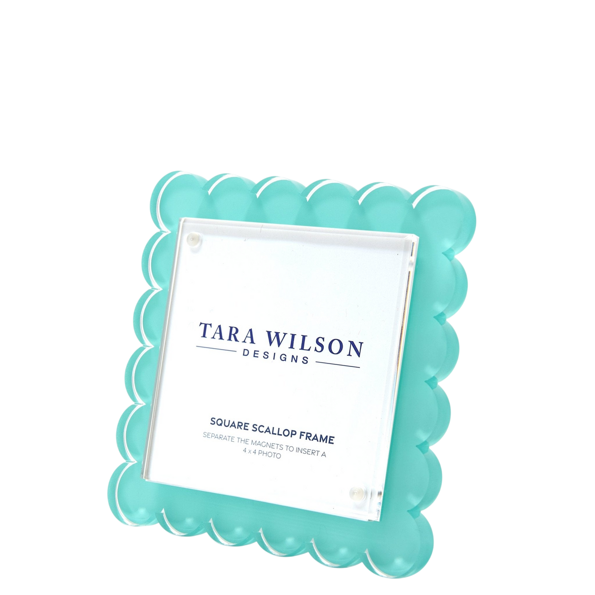 Pastel Turquoise Acrylic Square Scallop Frame