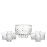 Admiral Crystal Punch Bowl and Tumbler Set
