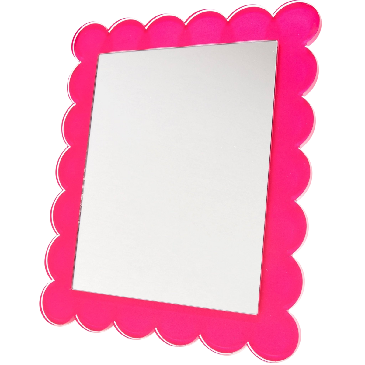 Pink Acrylic 11" x 13" Scallop Mirror