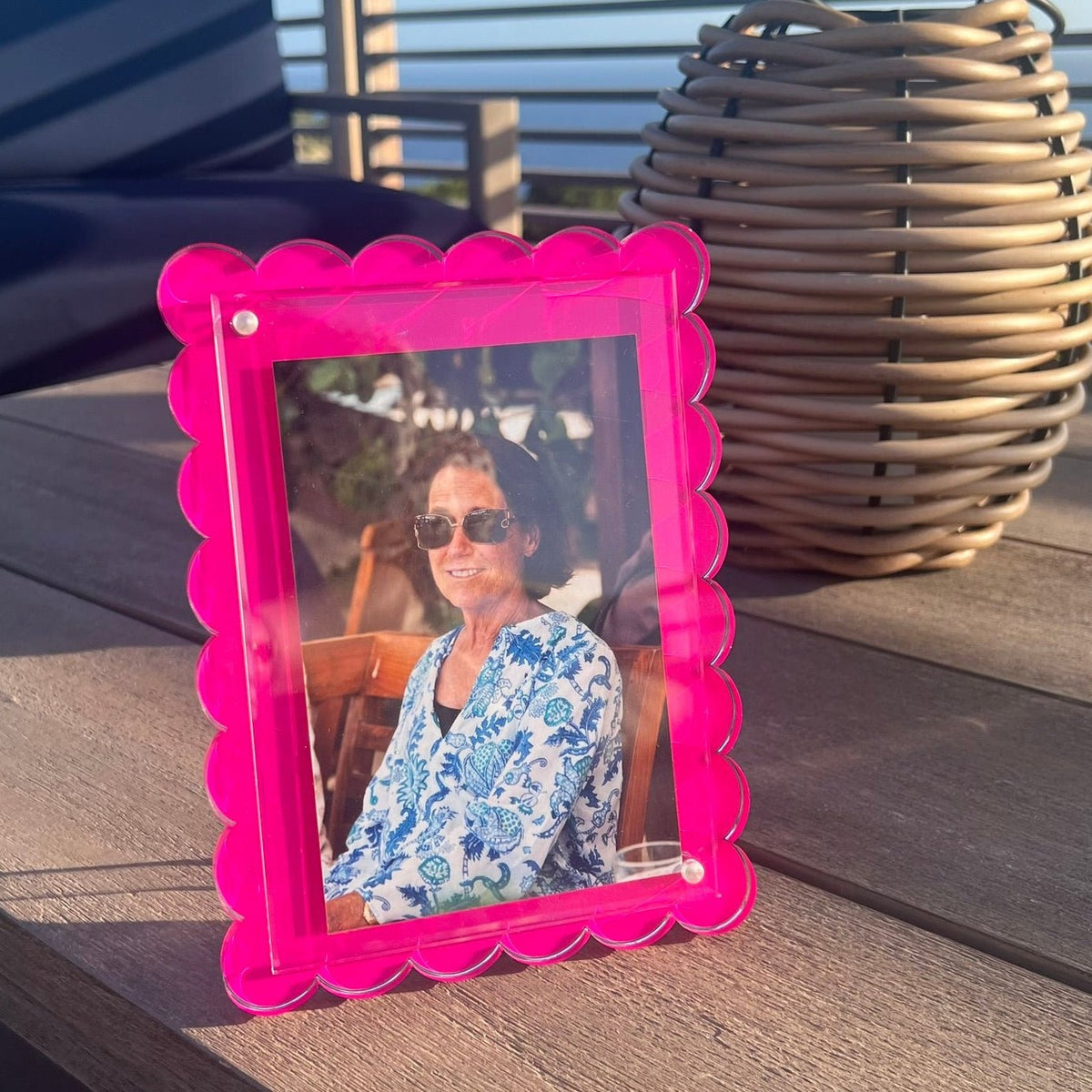 Pink Acrylic Scallop Frame