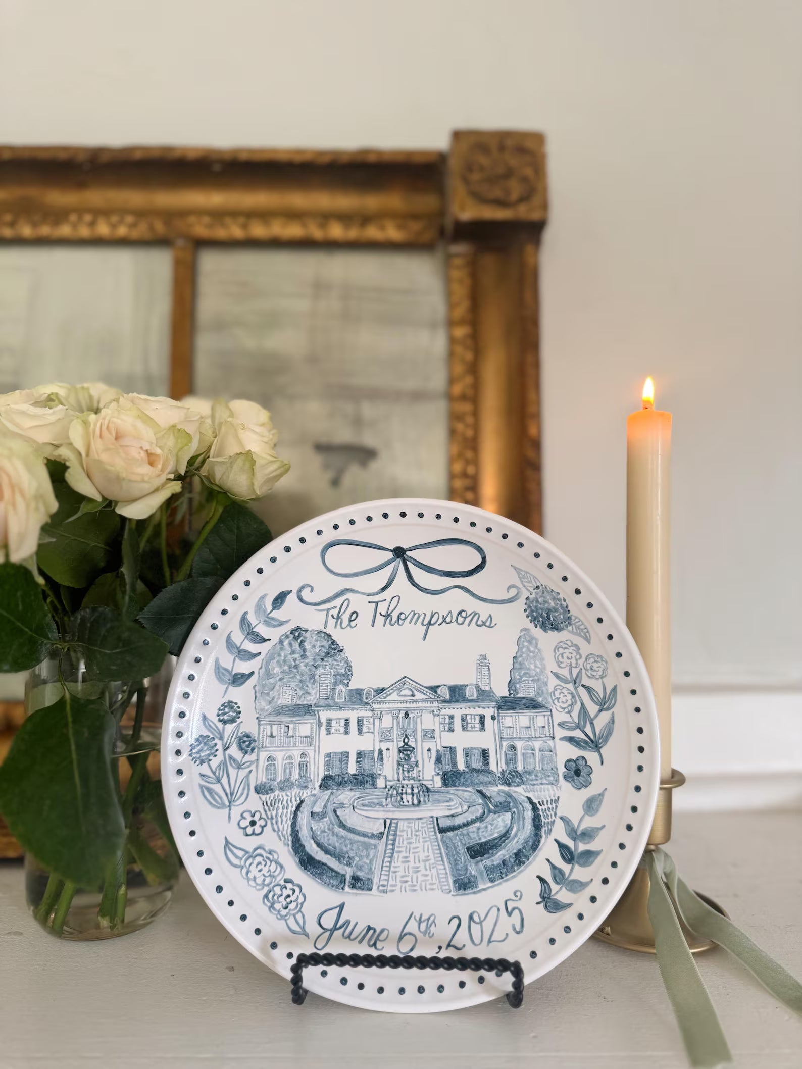 Custom Venue/Building Painted Plate by Mallory