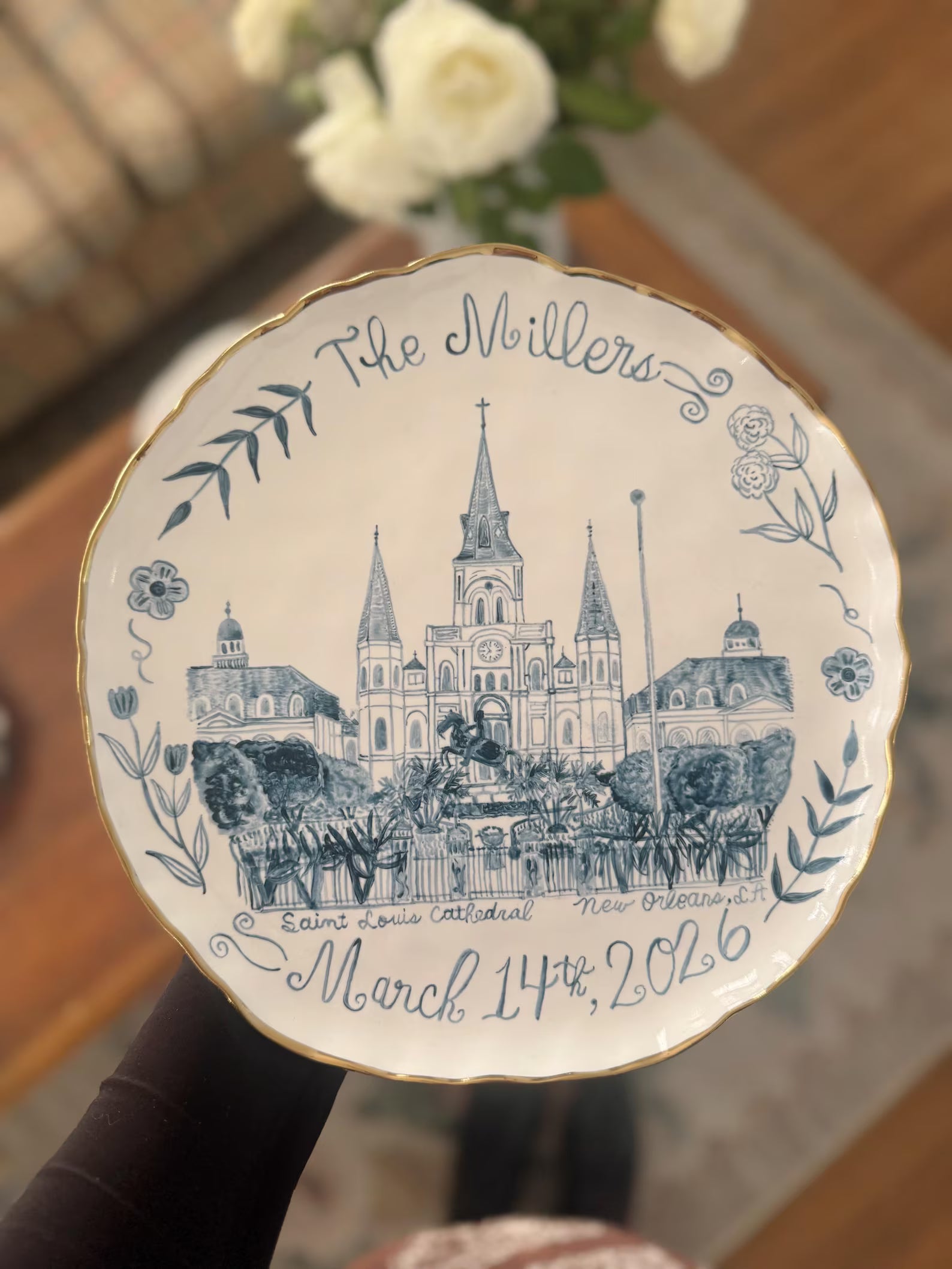 Custom Venue/Building Painted Plate by Mallory