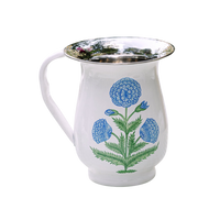 Poppy Blue Hand-painted Enamelware Pitcher