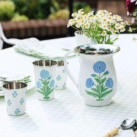 Poppy Blue Tall Enamelware Tumblers - Set of 4