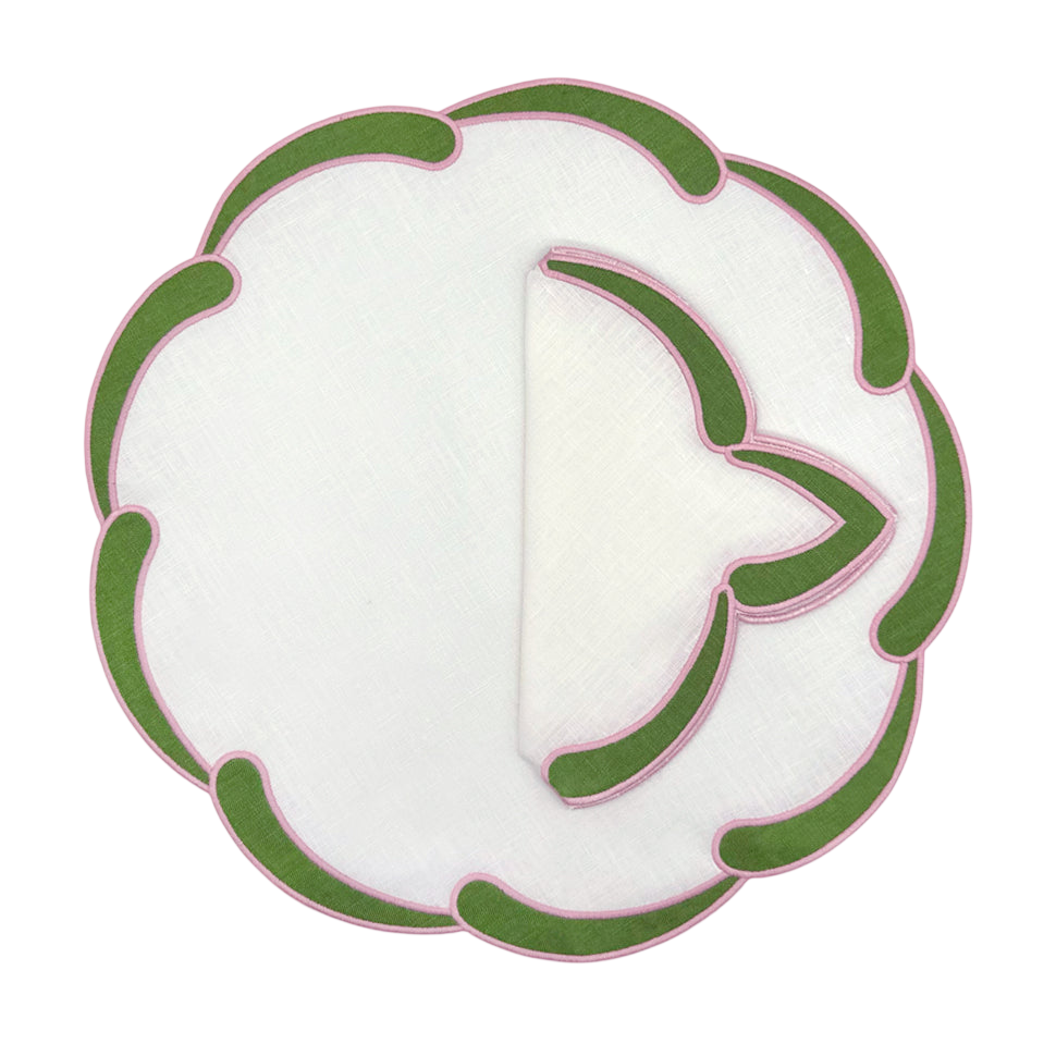 Poppy green linen placemat (set of 4)