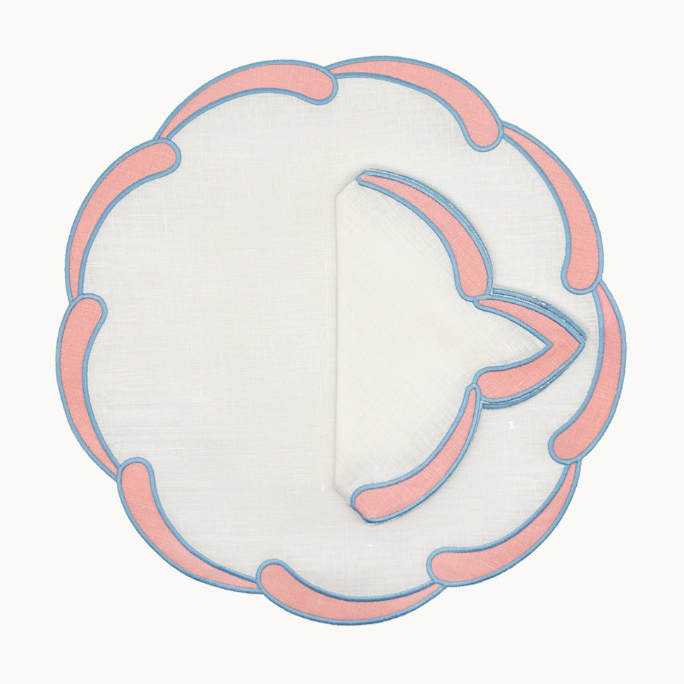 Poppy pink linen napkin (set of 4)
