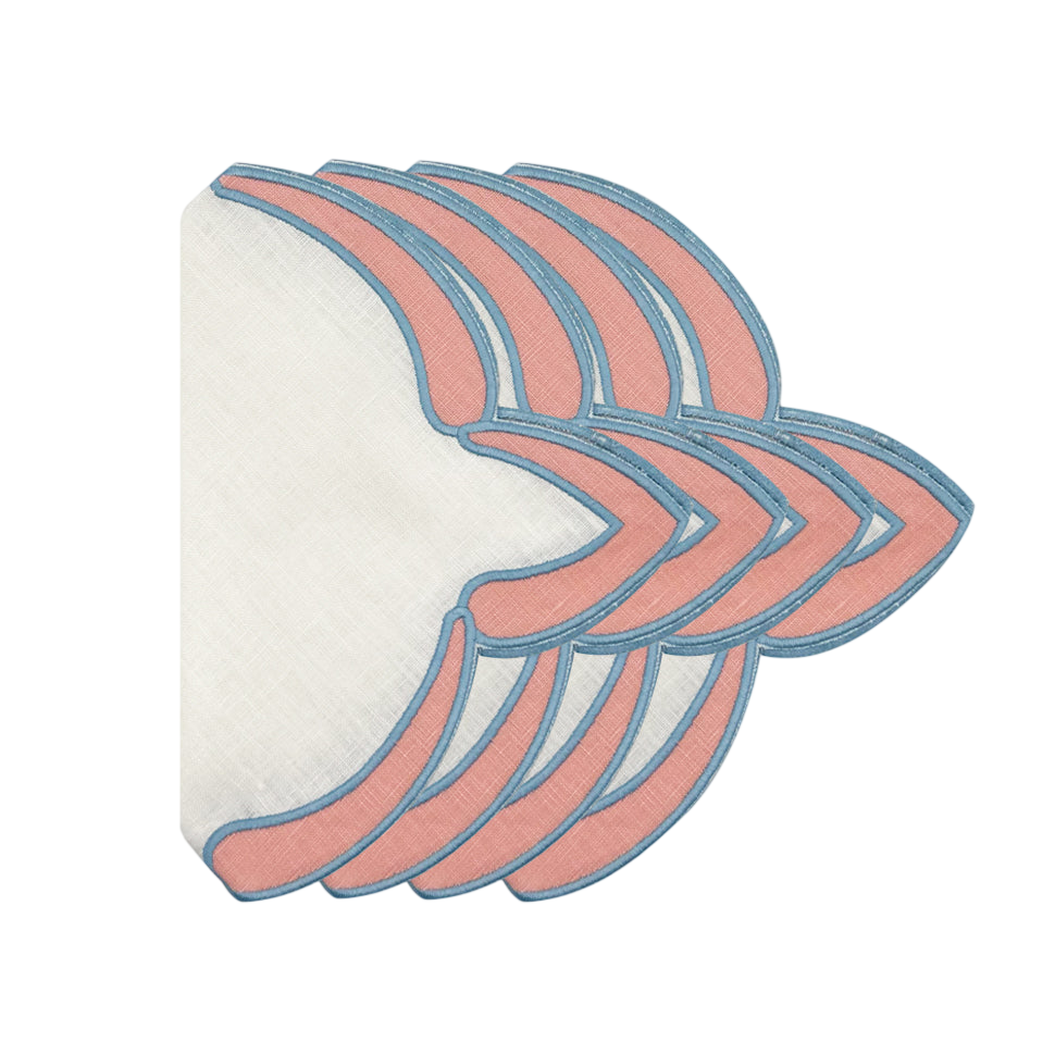 Poppy pink linen napkin (set of 4)