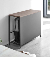 Entryway Storage Organizer & Bench (18" H)  - Steel + Wood