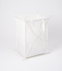 Laundry Hamper with Cotton Liner - Two Sizes - Steel + Cotton