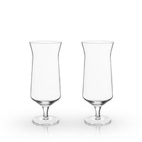 Raye Angled Crystal Hurricane Glasses Set of 2