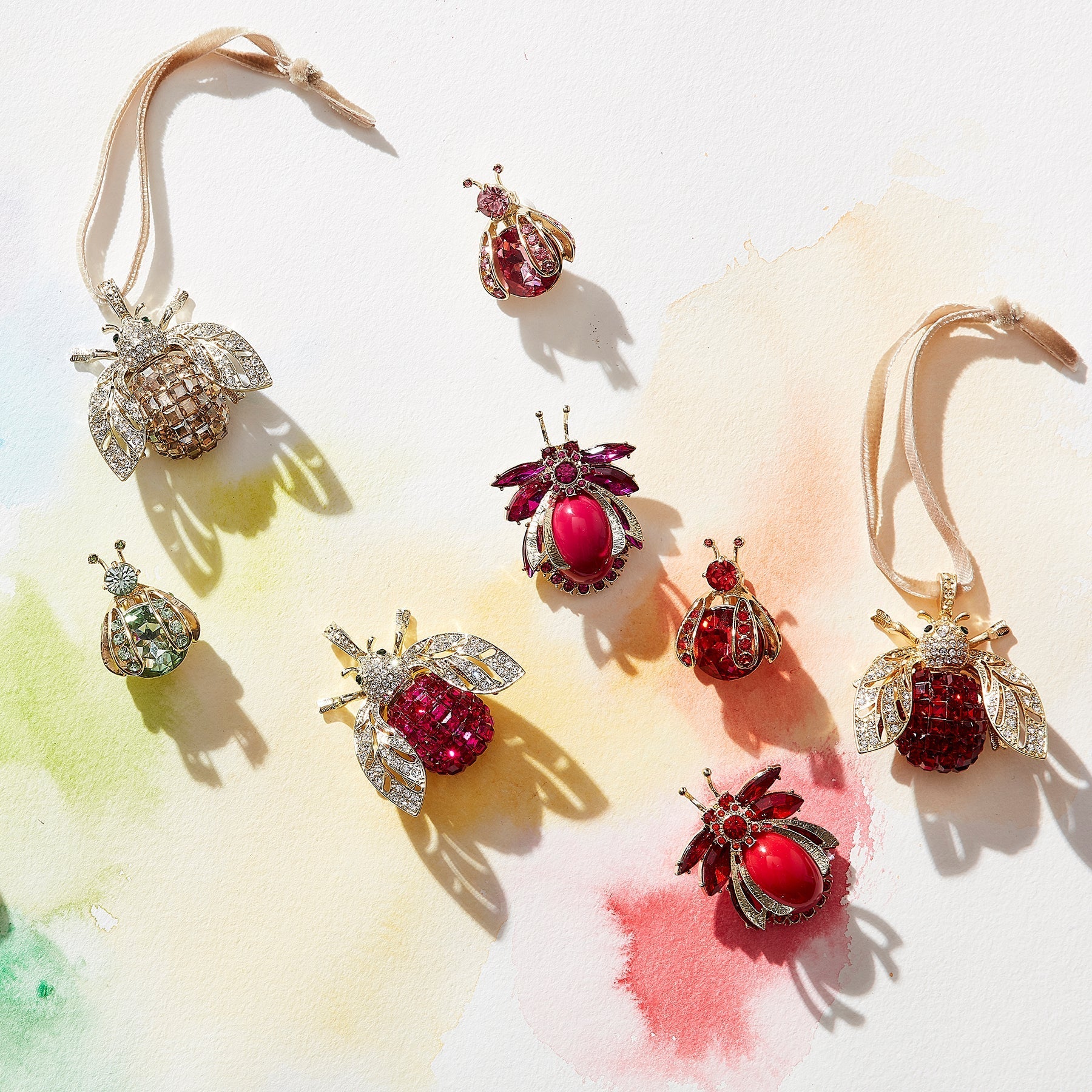 Gem Bug Clip Set - Rainbow