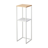 Two-Tier Display & Storage Shelf (31.5" H)  - Steel + Wood