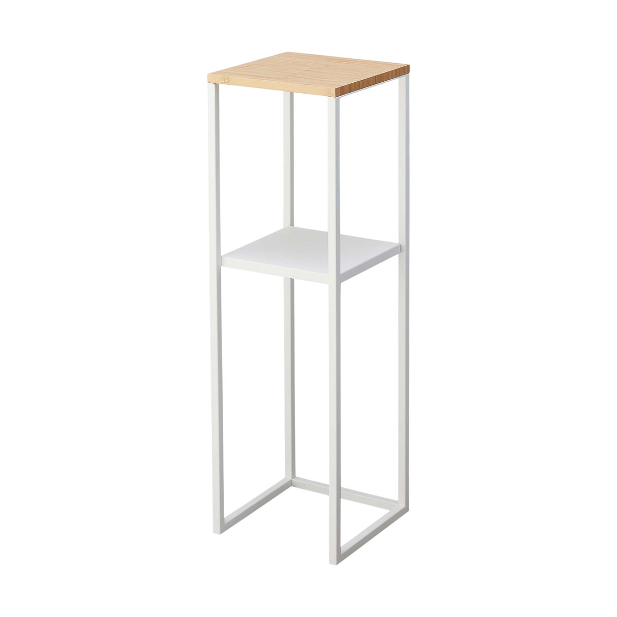 Two-Tier Display & Storage Shelf (31.5" H)  - Steel + Wood
