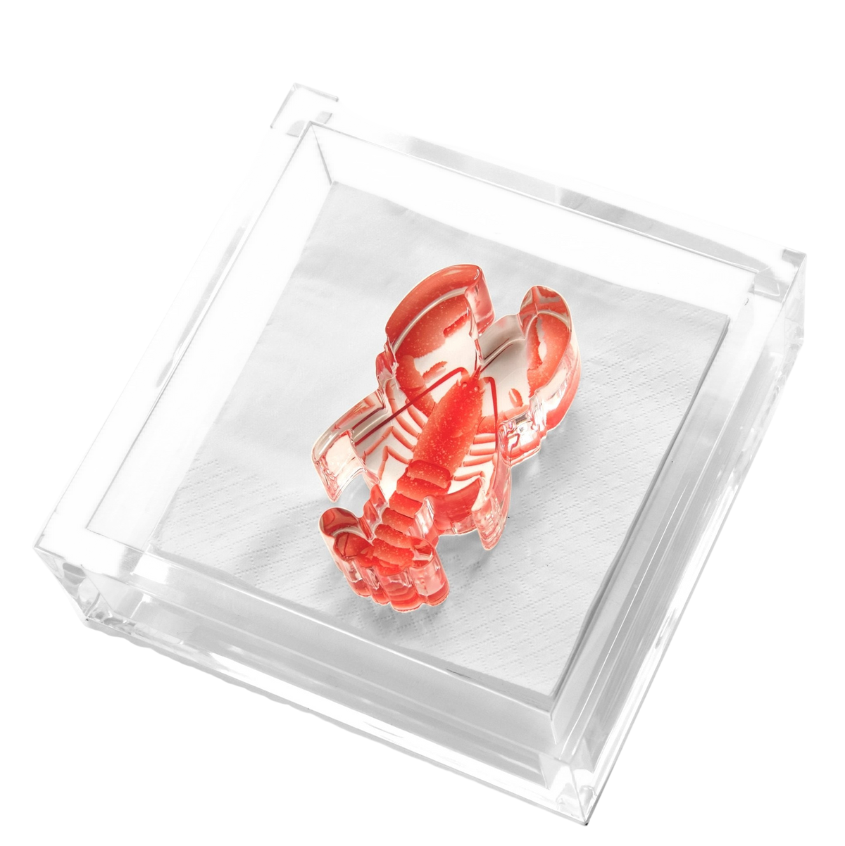 Red Lobster Acrylic Cocktail Napkin Holder