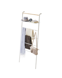 Leaning Storage Ladder With Shelf (63" H)  - Steel