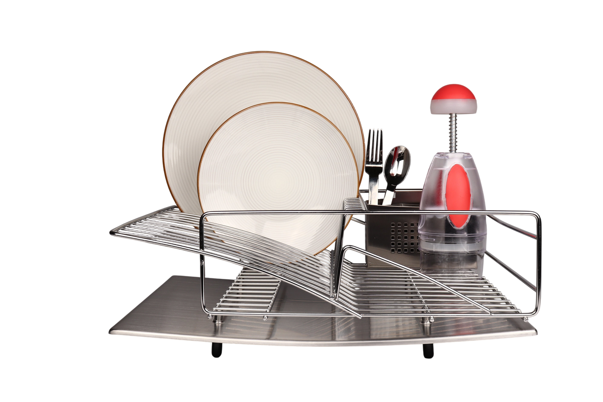 Rohan Stainless Steel Dish Rack Drainer with Cutlery Holder