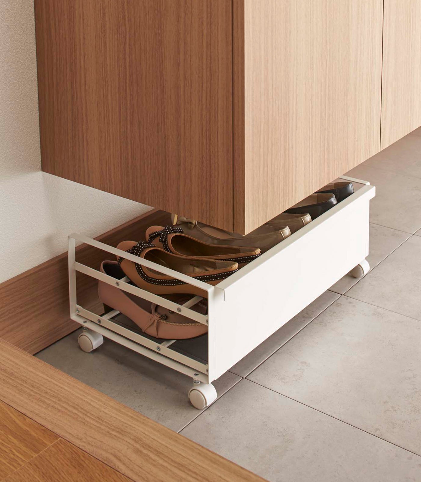 Rolling Shoe Rack (9" H)  - Steel